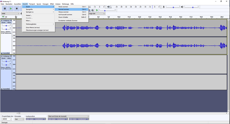 Audiodateien zusammenfügen in Audacity, eine wichtige Funktion, um Dateien für Podcasts oder Präsentationen vorzubereiten. #DigitaleLehre #Podcast #Tutorial 