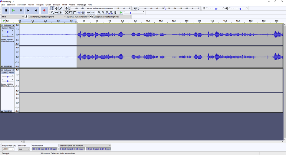 Audiodateien zusammenfügen in Audacity, eine wichtige Funktion, um Dateien für Podcasts oder Präsentationen vorzubereiten. #DigitaleLehre #Podcast #Tutorial 