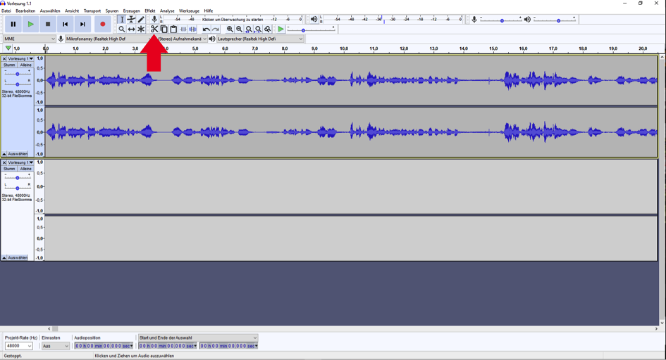 Audiodateien zusammenfügen in Audacity, eine wichtige Funktion, um Dateien für Podcasts oder Präsentationen vorzubereiten. #DigitaleLehre #Podcast #Tutorial 