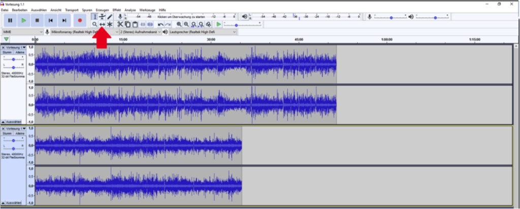 Audiodateien zusammenfügen in Audacity, eine wichtige Funktion, um Dateien für Podcasts oder Präsentationen vorzubereiten. #DigitaleLehre #Podcast #Tutorial 