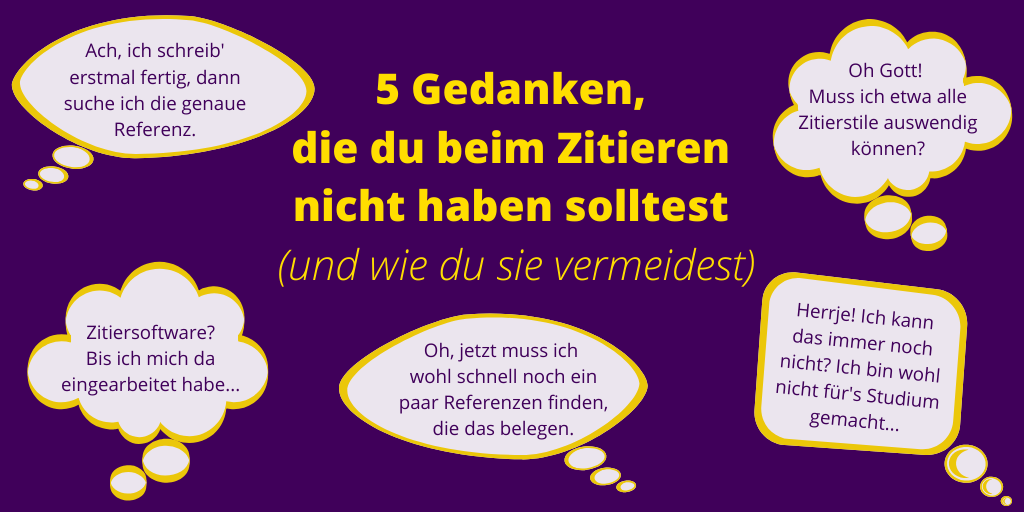 Korrektes Zitieren fällt vielen vor allem am Anfang des Studiums schwer. Wie du Fehler vermeidest und Ängste abbaust, erfährst du hier. #Studieren #wissenschaftlichArbeiten #Studihacks